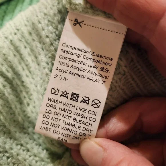 Shein Womens L Chevron Colorblock Knit Pullover Sweater Round Neck Drop Shoulder - Picture 5 of 5